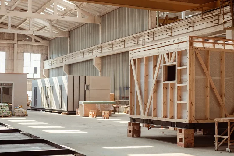 Lagerhalle zur Vorfertigung im Holzbau